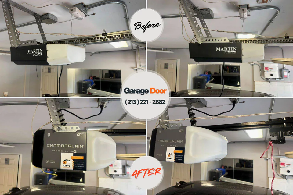 Before and after: garage door repair Chinchilla, PA